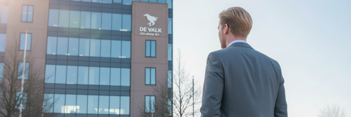 Jonge ondernemer in scheiding kijkt naar zijn onderneming