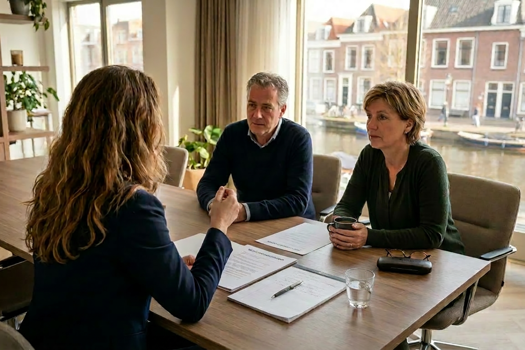 Video: meer over mediation Een professionele advocaat-mediator praat met een stel over scheidingsmediation
