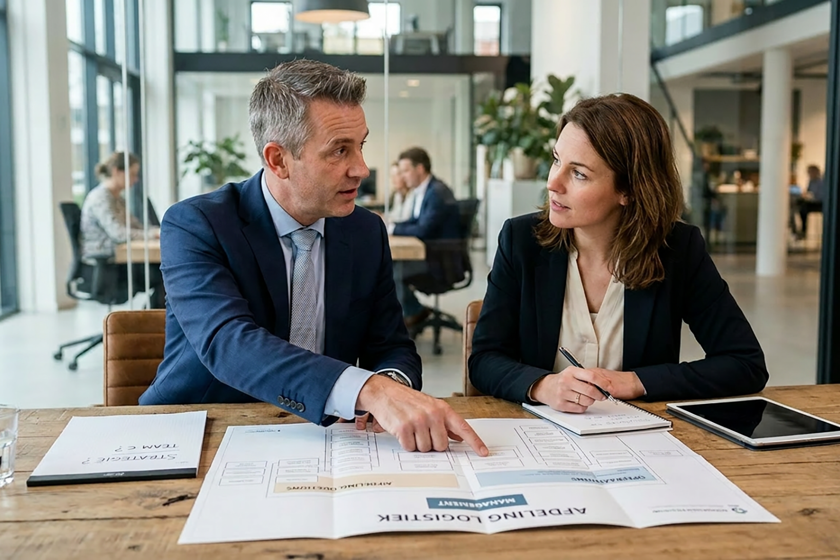 Zakelijk overleg tussen werkgever en werknemer over mogelijke passende functies en herplaatsing binnen de organisatie